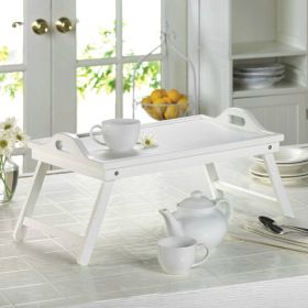 Accent Plus White Wood Breakfast-in-Bed Tray