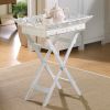 Accent Plus Romantic White Serving Tray with Stand with Two Drawers