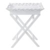 Accent Plus Romantic White Serving Tray with Stand with Two Drawers