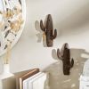 Accent Plus Cast Iron Cactus Wall Hooks - Set of 2