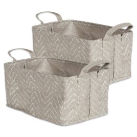 DII PE-Coated Woven Paper Bin Set - Gray Chevrons