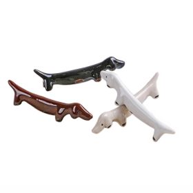 8Pcs Ceramics Dachshund Chopstick Holder Creative Animal Chopstick Spoon Fork Knife Rest