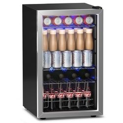 76 Can Beverage Refrigerator Cooler with Glass Door