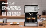 Geek Chef Espresso Machine;  Espresso and Cappuccino latte Maker 20 Bar Pump Coffee Machine Compatible with ESE POD capsules filter;  950W;  1.5L Wate