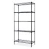 5-Tier Wire Shelving - Flat Black - Heavy Duty Shelf - Wide Adjustable Rack Unit - Kitchen Storage