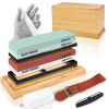 Knife Sharpening Stone Kit; Whetstone Sharpener Stone Set; 4 Side Grit 400/1000/3000/8000 Wet Stone Set