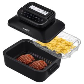 Geek Chef 7In1 Smokeless Electric Indoor Grill with Air Fry; Roast; Bake; Portable 2 in 1 Indoor Tabletop Grill & Griddle; Removable Non-Stick Plate;