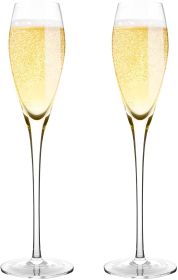 Bella Vino Hand Blown Crystal Champagne Flutes - Bella Vino Standard Champagne Glasses Made from 100% Lead Free Premium Crystal Glass, Perfect for Any