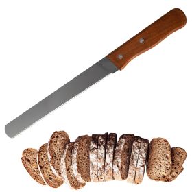 Bread Knife Serrated Blade with Wooden Handle | Stainless Steel Bread Slicer (12 inches)