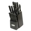 Oceanstar KS1194 Contemporary 15-Piece Knife Set with Block, Elegant Black