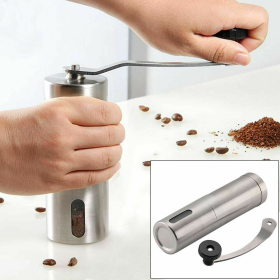 Home Portable Stainless Steel Manual Coffee Grinder with Ceramic Burr Bean Mill XH