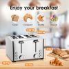 Home 1500W 4 Slice Toaster With Stainless Steel Warming Rack