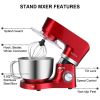 ROVSUN ZK-1503 Chef Machine 5.5L 660W Mixing Pot With Handle Red Spray Paint