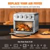 Toaster Oven Air Fryer Combo, Countertop Convection Oven with 4 Accessories & Recipes, Easy Clean, Stainless Steel, Silver