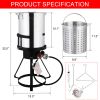 13*32in Iron Aluminum Black Round Tripod Stove Rack Silver Fryer Gas Fryer