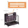 Kitchen Multifunctional Storage Rack with Drip Tray Cutting Board frame Tableware Cutlery Rack Flatware Caddy Pot Cover Lid Frame KJZWJ015HEI YF