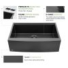 30 Inch Black Farmhouse Sink - 30'x22'x10' Gunmetal Black Apron Front Workstation Stainless Steel 16 Gauge 10 Inch Deep Single Bowl Basin