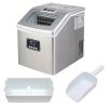 Kitchen Appliances Ice Maker of HZB-18F/120W/40Lbs/115V/60Hz Stainless Steel Household Silver