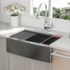 30 Inch Black Farmhouse Sink - 30'x22'x10' Gunmetal Black Apron Front Workstation Stainless Steel 16 Gauge 10 Inch Deep Single Bowl Basin