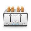 Toaster 4 Slice;  Geek Chef Stainless Steel Extra-Wide Slot Toaster with Dual Control Function