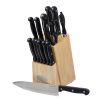 Oceanstar KS1187 Traditional 15-Piece Knife Set with Block, Natural