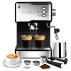 Geek Chef Coffee Espresso Machine Machine; 20 Bar Pump Pressure Espresso and Cappuccino latte Maker with Milk Frother Steam Wand; 1.45L Water Tank; fo