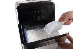 EFIC237 Countertop Crunchy Chewable Nugget Ice Maker, 44lbs per day, Auto Self Cleaning, Black Stainless