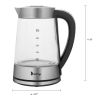 ZOKOP HD-251 2.2L 110V 1100W Electric Kettle Stainless Steel Glass Blue Light With Electronic Handle