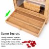 Extra Large Bread Box;  Bamboo Bread Box for Kitchen Counter;  Removable 2 Tiers;  Clear Front Window and Tool Drawer;  Large Capacity Bread Holder.