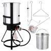 13*32in Iron Aluminum Black Round Tripod Stove Rack Silver Fryer Gas Fryer