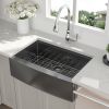 30 Inch Black Farmhouse Sink - 30'x22'x10' Gunmetal Black Apron Front Workstation Stainless Steel 16 Gauge 10 Inch Deep Single Bowl Basin