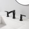 Black Widespread Bathroom Faucet Waterfall 3 Hole 2 Handle Matte Vanity Lavatory Bath Sink Faucet Mixer Tap RBF61013MB