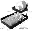 Dish Drying Rack for Kitchen Counter;  2 Layer Dish Drainers for Kitchen Counter Extendable (13.1' to 19.2') with Drying Board;  Sink Drying Rack for