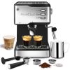 Geek Chef Coffee Espresso Machine Machine; 20 Bar Pump Pressure Espresso and Cappuccino latte Maker with Milk Frother Steam Wand; 1.45L Water Tank; fo