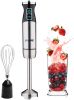 Hand Blender 500W 3-in-1 Multifunctional Electric Immersion Blender 8 Variable speed Stick Batidora Emersion Mixer; 600ml Mixing Beaker; Whisk Attachm