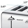 Toaster 4 Slice, Geek Chef Stainless Steel Extra-Wide Slot Toaster with Dual Control Panels of Bagel/Defrost/Cancel Function(Sliver-Black)