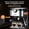 Espresso Machine 15 Bar Coffee Machine With Foaming Milk Frother Wand, 1300W High Performance No-Leaking 900ml Removable Water Tank Coffee Maker For E