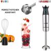 Hand Blender 500W 3-in-1 Multifunctional Electric Immersion Blender 8 Variable speed Stick Batidora Emersion Mixer; 600ml Mixing Beaker; Whisk Attachm