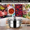 Home Kitchen 2 Tier Stainless Steel Steamer Cookware Boiler