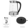 ZOKOP HD-251 2.2L 110V 1100W Electric Kettle Stainless Steel Glass Blue Light With Electronic Handle