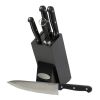 Oceanstar KS1200 Contemporary 6-Piece Knife Set with Block, Elegant Black