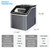 Countertop Ice Maker Machine, Portable Ice Makers Countertop, Make 180g ice in 15mins ,Make 24 pieces of ice at a time, black