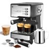 Geek Chef Coffee Espresso Machine Machine; 20 Bar Pump Pressure Espresso and Cappuccino latte Maker with Milk Frother Steam Wand; 1.45L Water Tank; fo