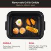 Geek Chef 7In1 Smokeless Electric Indoor Grill with Air Fry; Roast; Bake; Portable 2 in 1 Indoor Tabletop Grill & Griddle; Removable Non-Stick Plate;