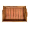 Rectangular Farmhouse Wooden Tray with Rivets Accent and Metal Trim; Brown; DunaWest