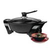 Brentwood SK-72BK Electric Non-Stick 6-Quart Shabu Shabu Pot with Divider, Black