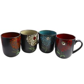 Gibson Home Gardenia Cafe 16 oz. Assorted Mug Set, Set of 4