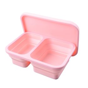 Reusable Pizza Storage Container with  Microwavable Serving Trays - Adjustable Pizza Slice Container to Organize & Save Space - BPA Free, Microwave, & (Color: pink, size: 1020ML)