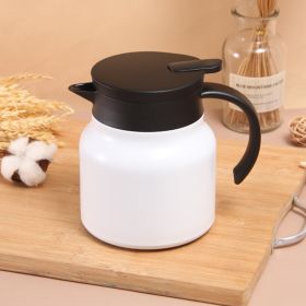 2022 new stainless steel large capacity thermal insulation coffee stewing pot household boiling bottle small thermos gift kettle (colour: white, Capacity: 800ml)