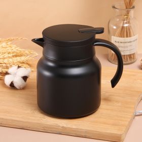 2022 New Stainless Steel Large Capacity Thermal Insulation Coffee Pot Household Boiling Bottle Small Warmer Gift Bottle (colour: black, Capacity: 800ml)